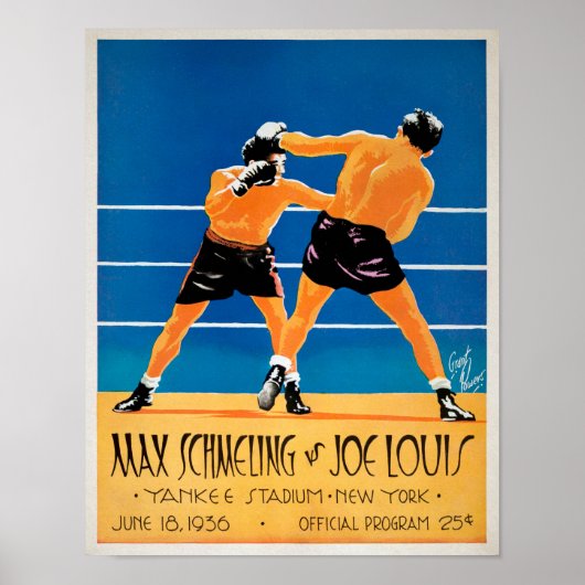 Vintage Schmeling vs. Lewis Programmcover Poster (Vorne)