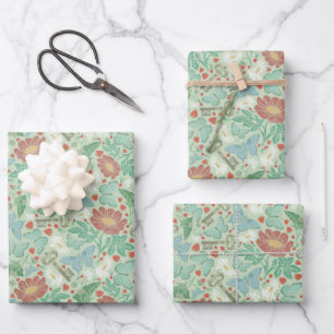 Vintage Schmetterling Alte Schlüssel Weiße Daisy Geschenkpapier Set