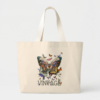 Vintage-Schmetterling-Boho-Baumwolltasche Jumbo Stoffbeutel
