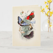 Vintage Schmetterling Boho Chic Karte (Gelbe Blume)