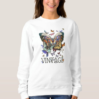 Vintage-Schmetterling-Boho-Sweatshirt Sweatshirt