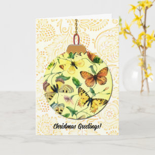 Vintage-Schmetterling-Christbaumschmuck-Kunst Karte