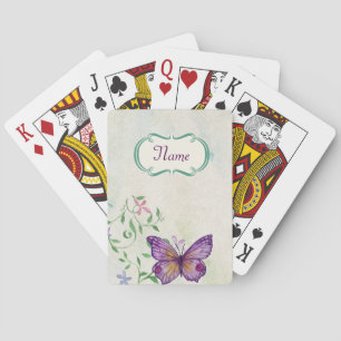 Vintage Schmetterling Floral Spielkarten