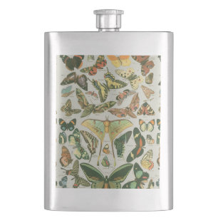 Vintage-Schmetterling-Motte-Musterdruck Flachmann