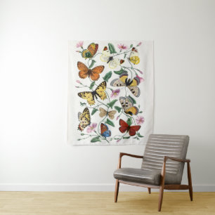 Vintage Schmetterling & Nachtfalter von Paul Gerva Wandteppich