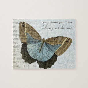 Vintage Schmetterling positive inspirierende Zitat Puzzle