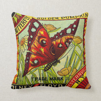 Vintage-Schmetterling-Werbeetikett-Kissenpolster Kissen
