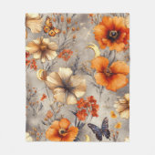 Vintage Schmetterling Wildblume (12) Fleecedecke (Vorderseite)