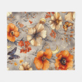Vintage Schmetterling Wildblume (12) Fleecedecke (Vorderseite (Horizontal))