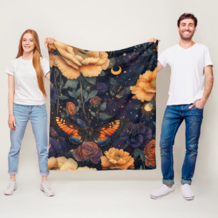Vintage Schmetterling Wildblume (2) Fleecedecke