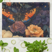 Vintage Schmetterling Wildblume (2) Geschirrtuch (Gefaltet)