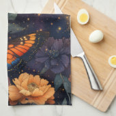 Vintage Schmetterling Wildblume (2) Geschirrtuch (Viertel Falte)