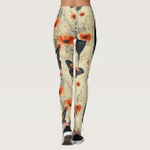 Vintage Schmetterling Wildblume (2) Leggings (Rückseite)