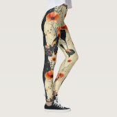 Vintage Schmetterling Wildblume (2) Leggings (Rechts)
