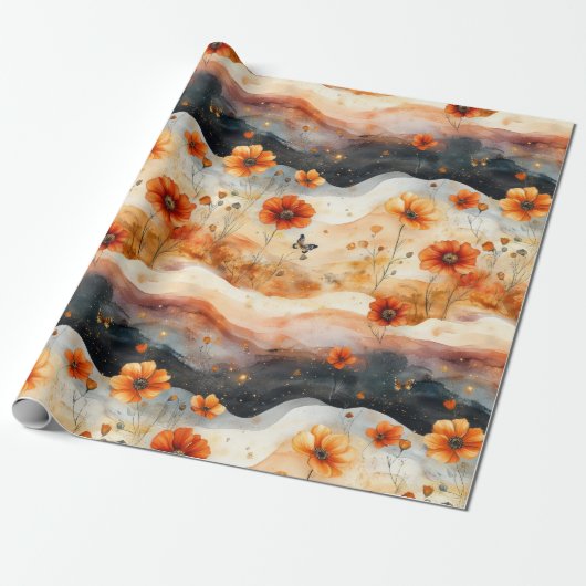 Vintage Schmetterling Wildblume (3) Geschenkpapier (Ungerollt)