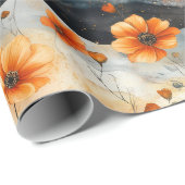 Vintage Schmetterling Wildblume (3) Geschenkpapier (Rolleneckpunkt)