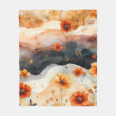 Vintage Schmetterling Wildblume (4) Fleecedecke (Vorderseite)