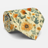 Vintage Schmetterling Wildblume (4) Krawatte (Gerollt)