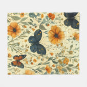 Vintage Schmetterling Wildblume (5) Fleecedecke (Vorderseite (Horizontal))