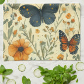 Vintage Schmetterling Wildblume (5) Geschirrtuch (Gefaltet)