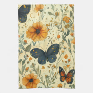 Vintage Schmetterling Wildblume (5) Geschirrtuch
