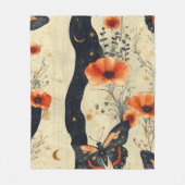 Vintage Schmetterling Wildblume (6) Fleecedecke (Vorderseite)