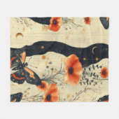 Vintage Schmetterling Wildblume (6) Fleecedecke (Vorderseite (Horizontal))