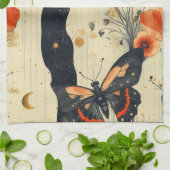Vintage Schmetterling Wildblume (6) Geschirrtuch (Gefaltet)