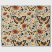 Vintage Schmetterling Wildblume (8) Geschenkpapier (Flach)