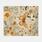 Vintage Schmetterling Wildblume (9) Fleecedecke (Vorderseite (Horizontal))