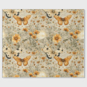 Vintage Schmetterling Wildblume (9) Geschenkpapier (Flach)
