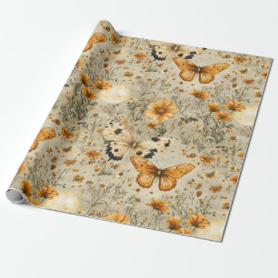 Vintage Schmetterling Wildblume (9) Geschenkpapier