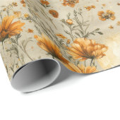 Vintage Schmetterling Wildblume (9) Geschenkpapier (Rolleneckpunkt)