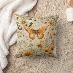 Vintage Schmetterling Wildblume (9) Kissen