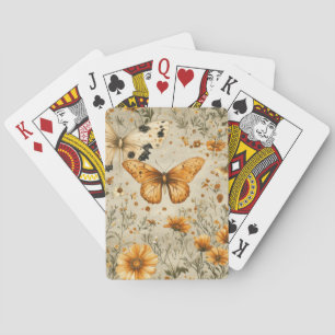 Vintage Schmetterling Wildblume (9) Spielkarten