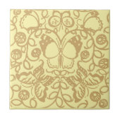 Vintage-Schmetterlinge anpassbare Farben Muster Fliese (Vorderseite)