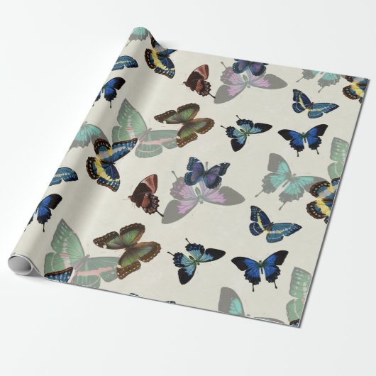 Vintage Schmetterlinge Antike Illustration Geschenkpapier (Ungerollt)