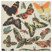 Vintage Schmetterlinge auf beigem Hintergrund Stoff (Muster)