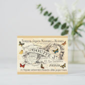 Vintage Schmetterlinge auf der französischen Werbu Postkarte (Stehend Vorderseite)