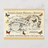 Vintage Schmetterlinge auf der französischen Werbu Postkarte (Vorderseite)