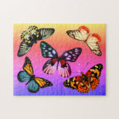 Vintage Schmetterlinge auf Rainbow Background Puzzle (Horizontal)