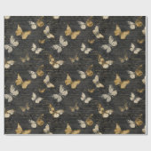 Vintage Schmetterlinge auf vintage Handschrift Geschenkpapier (Flach)