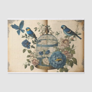Vintage Schmetterlinge aus Birdcage und Blume Seidenpapier