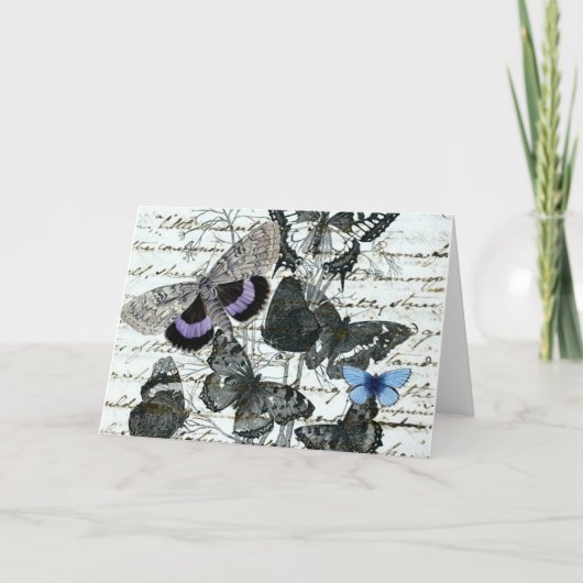 Vintage Schmetterlinge Austen Karte (Vorderseite)