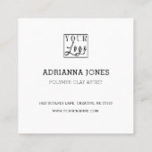 Vintage Schmetterlinge Blumengrüße Logo Quadratische Visitenkarte (Rückseite)