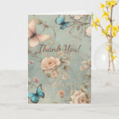 Vintage Schmetterlinge Blumenkohl Dankeschön Ihnen Karte (Gelbe Blume)