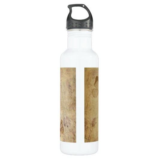 Vintage Schmetterlinge Edelstahlflasche (Rückseite)