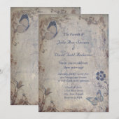 Vintage Schmetterlinge Einladung (Vorne/Hinten)