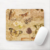 Vintage Schmetterlinge Foliage Blumenmousepad Mousepad (Mit Mouse)