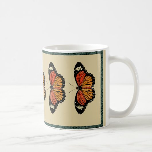 Vintage Schmetterlinge Frühling Schöne Natur Niedl Kaffeetasse (Rechts)